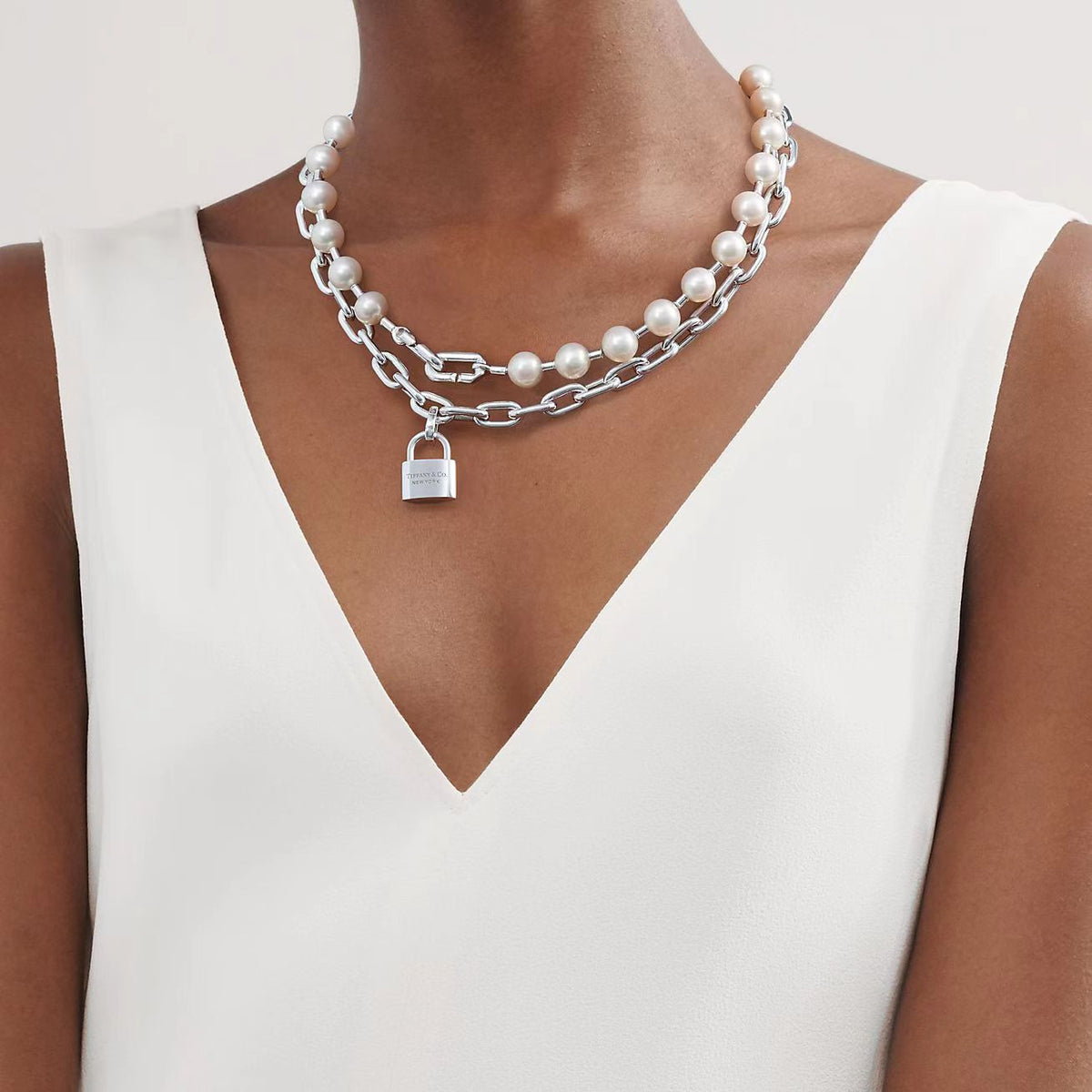 [Marins]HARDWEAR PEARL WRAP NECKLACE