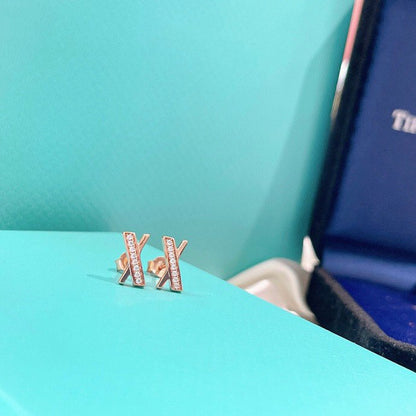 [Marins]X EARRINGS ROSE GOLD DIAMONDS