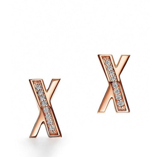 [Marins]X EARRINGS ROSE GOLD DIAMONDS
