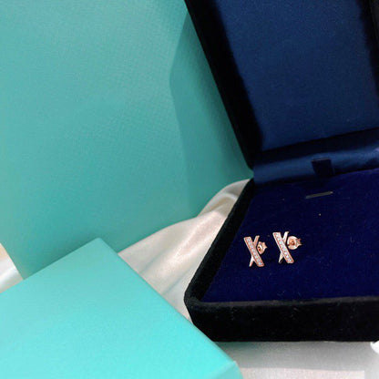 [Marins]X EARRINGS ROSE GOLD DIAMONDS