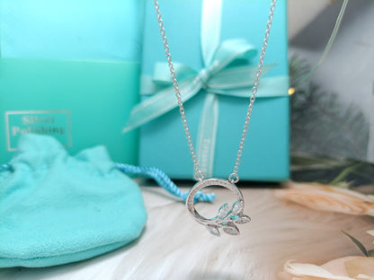 [Marins]DIAMOND VINE CIRCLE PENDANT PLATINUM NECKLACE