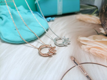 [Marins]DIAMOND VINE CIRCLE PENDANT PLATINUM NECKLACE