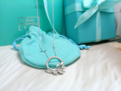 [Marins]DIAMOND VINE CIRCLE PENDANT PLATINUM NECKLACE