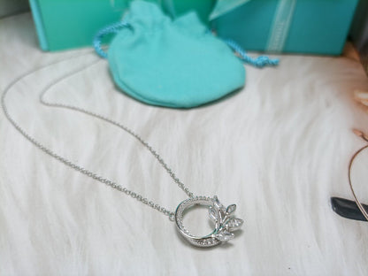 [Marins]DIAMOND VINE CIRCLE PENDANT PLATINUM NECKLACE