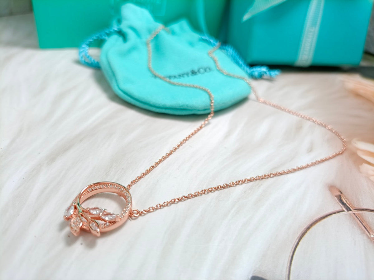 [Marins]DIAMOND VINE CIRCLE PENDANT PLATINUM NECKLACE