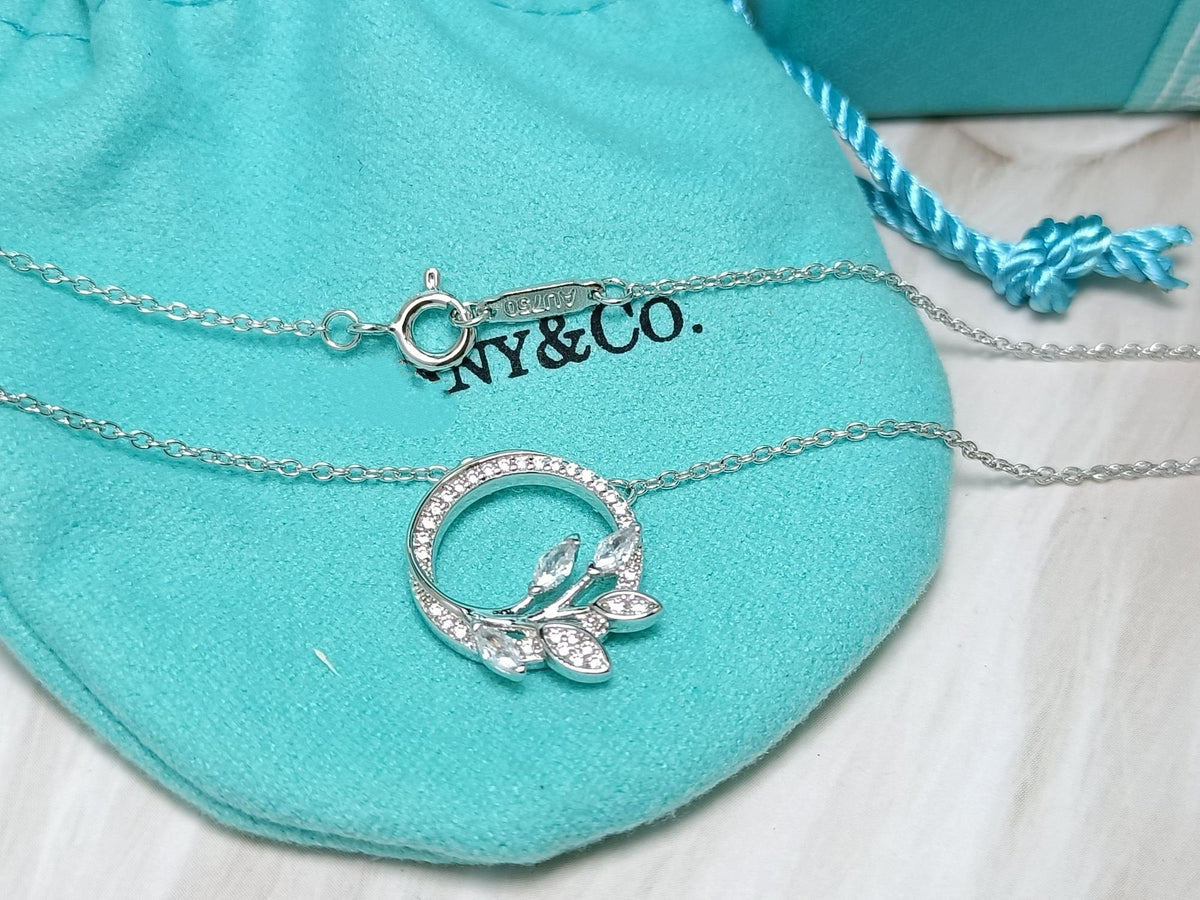 [Marins]DIAMOND VINE CIRCLE PENDANT PLATINUM NECKLACE