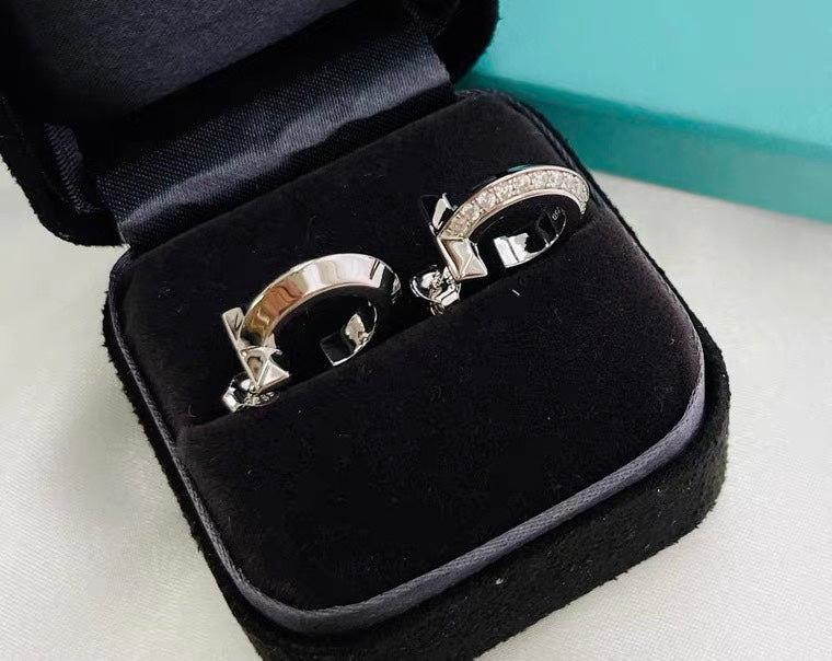 [Marins]HOOP EARRINGS IN ROSE GOLD WITH DIAMONDS
