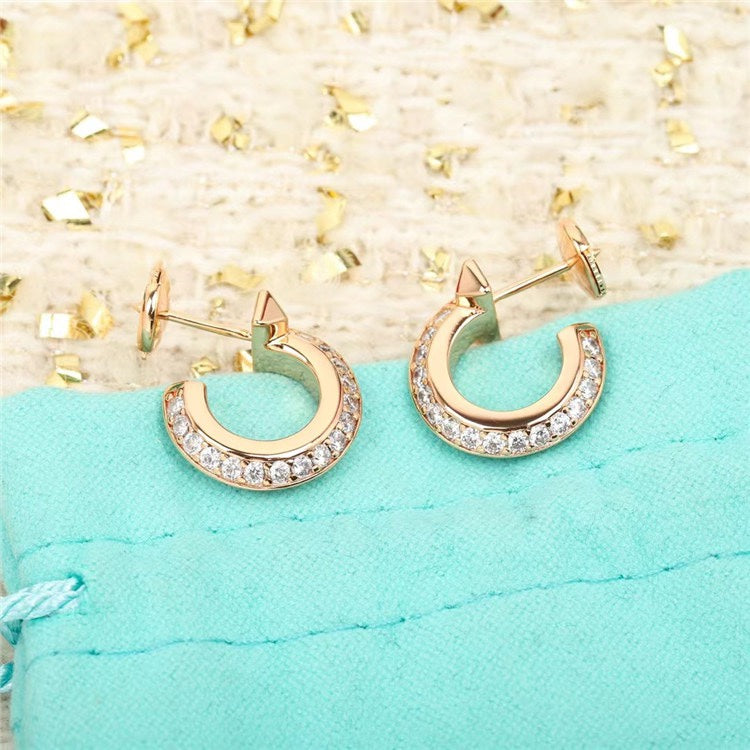 [Marins]HOOP EARRINGS IN ROSE GOLD WITH DIAMONDS