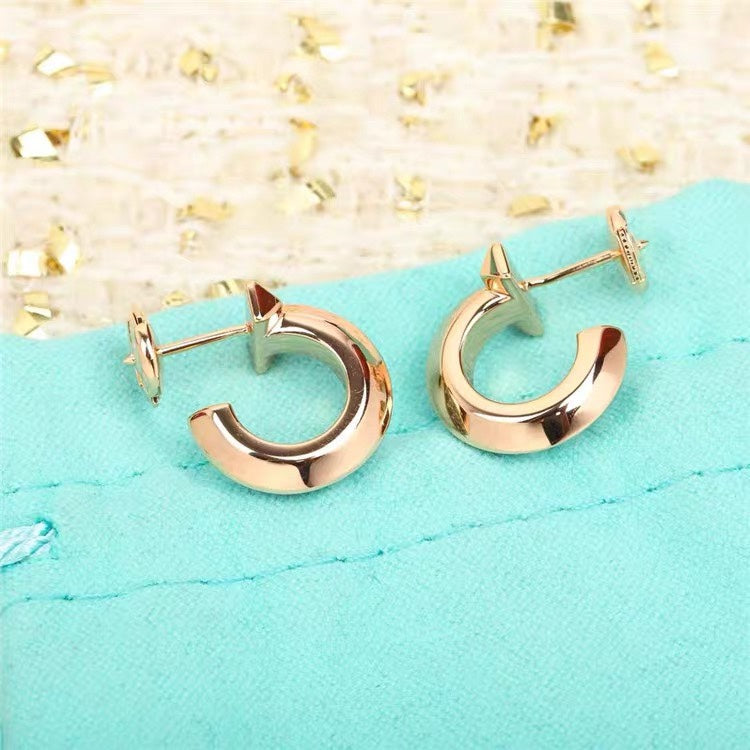 [Marins]HOOP EARRINGS IN ROSE GOLD WITH DIAMONDS