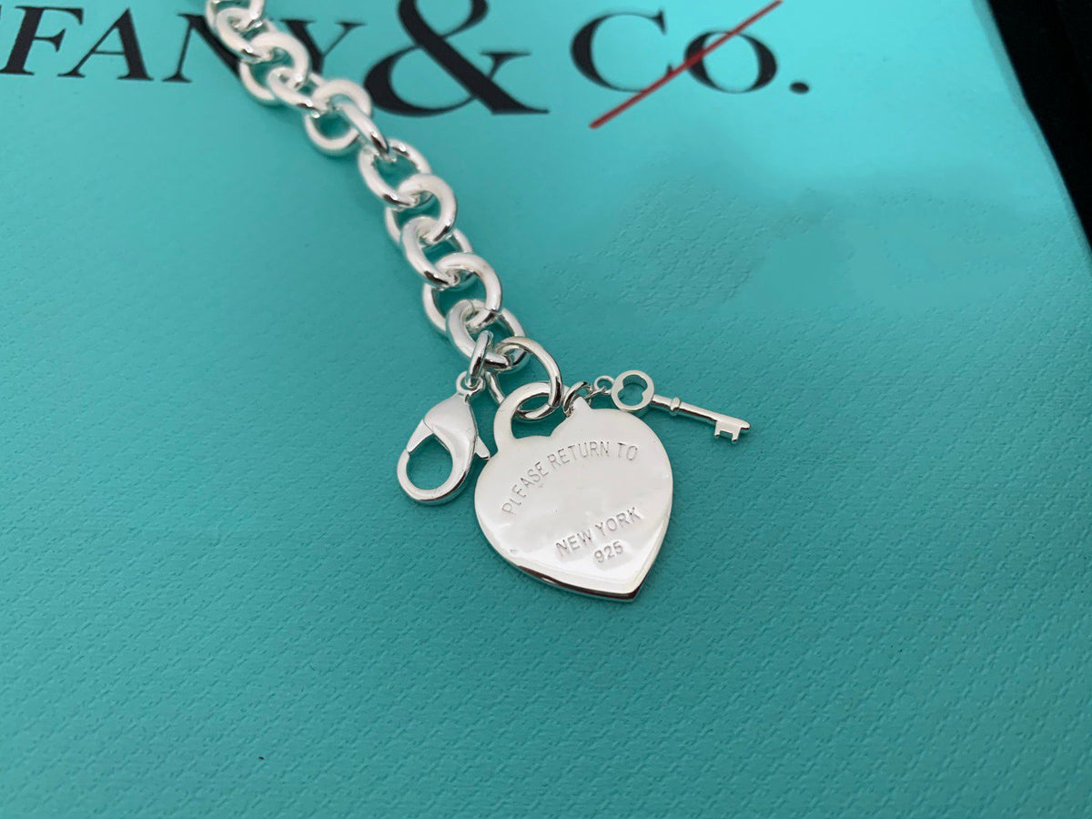 [Marins]KEY HEART CARD CHUNKY INTERLOCKING BRACELET LENGTH