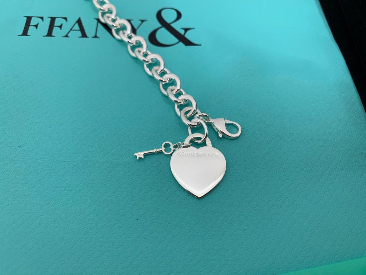 [Marins]KEY HEART CARD CHUNKY INTERLOCKING BRACELET LENGTH