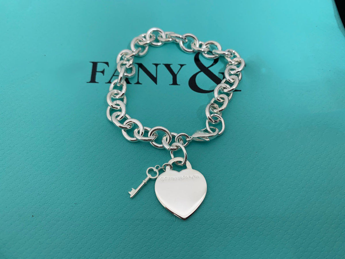 [Marins]KEY HEART CARD CHUNKY INTERLOCKING BRACELET LENGTH