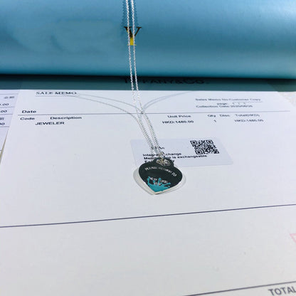 [Marins]COLOUR HEART SPLASH TAG NECKLACE