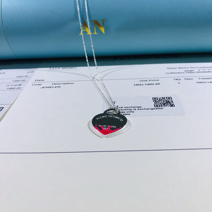 [Marins]COLOUR HEART SPLASH TAG NECKLACE