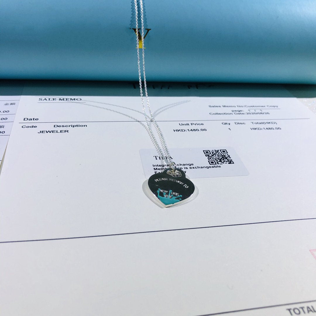 [Marins]COLOUR HEART SPLASH TAG NECKLACE