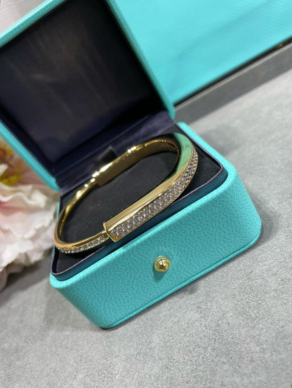 [Marins]LOCK BRACELET DIAMOND PAVED