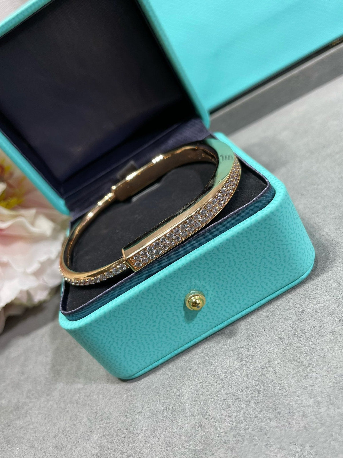 [Marins]LOCK BRACELET DIAMOND PAVED