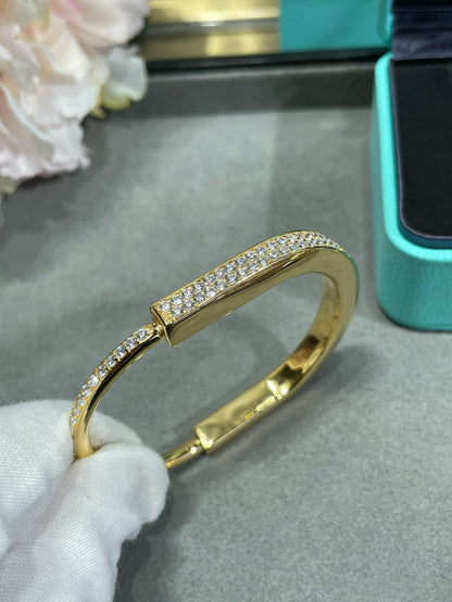 [Marins]LOCK BRACELET DIAMOND PAVED