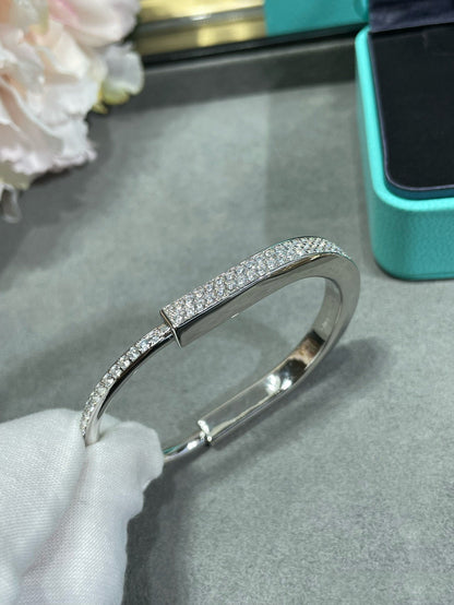 [Marins]LOCK BRACELET DIAMOND PAVED