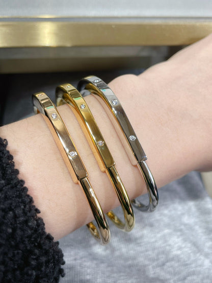 [Marins]LOCK BRACELET 8 DIAMOND