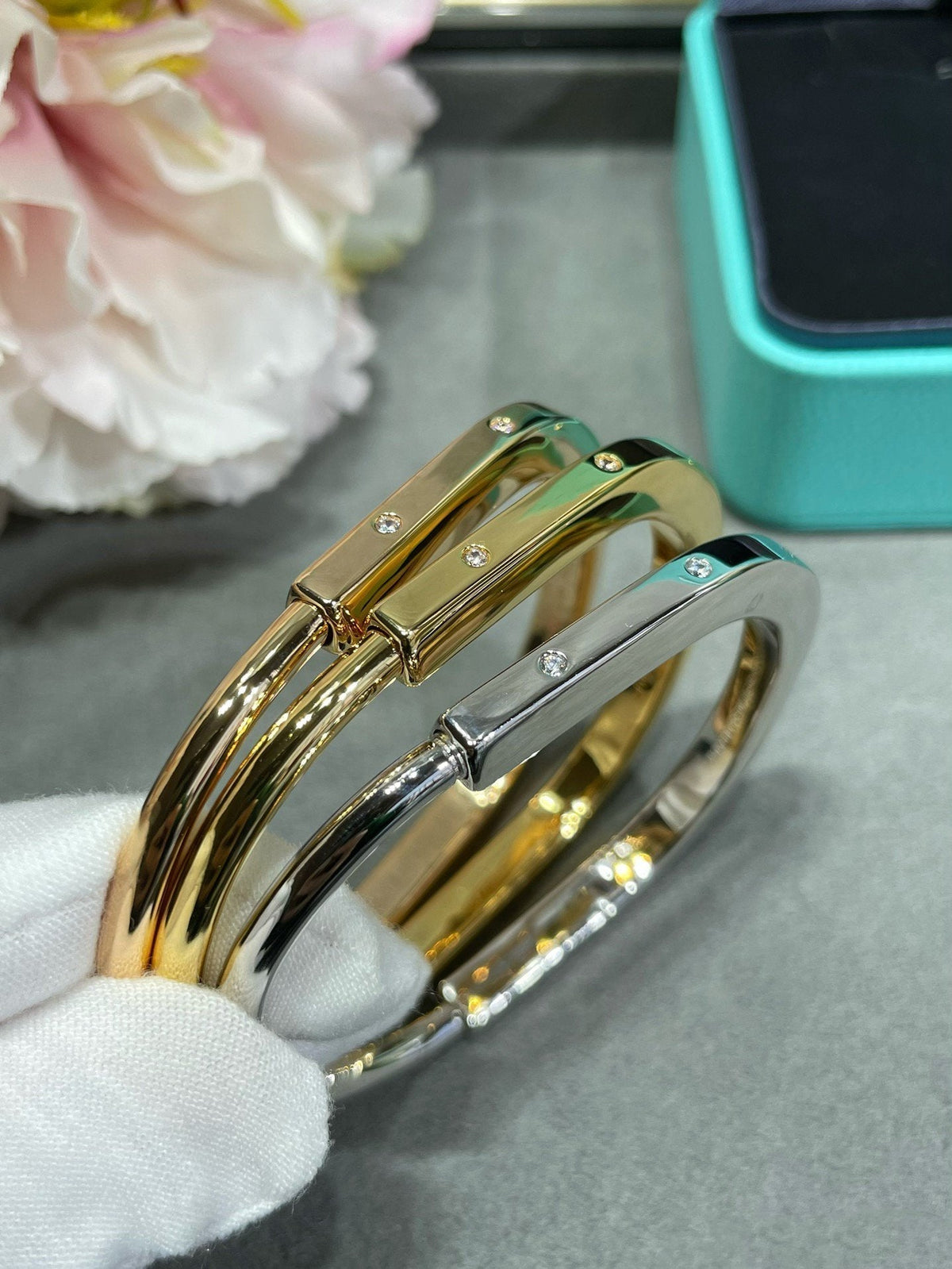 [Marins]LOCK BRACELET 8 DIAMOND