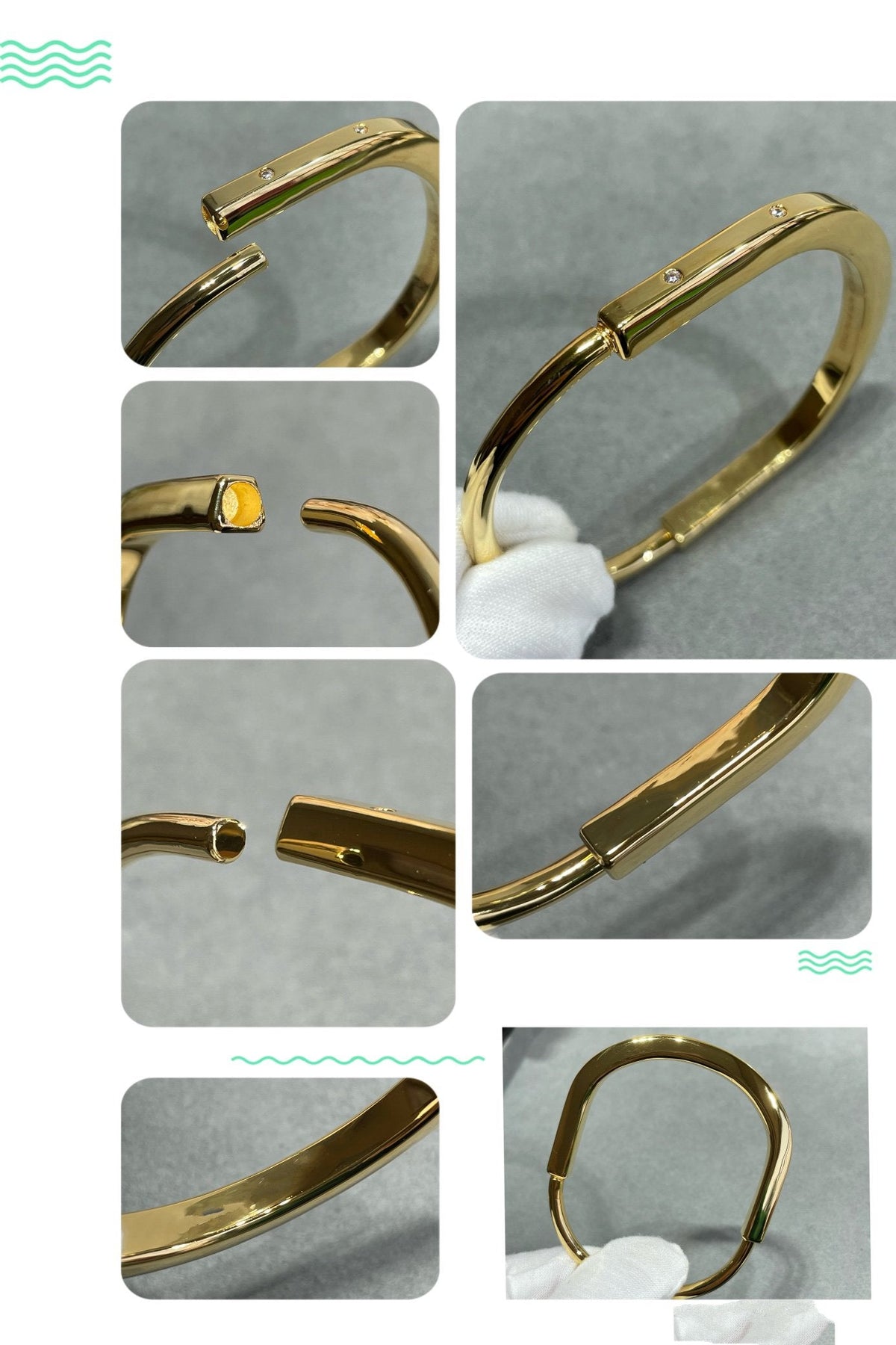 [Marins]LOCK BRACELET 8 DIAMOND