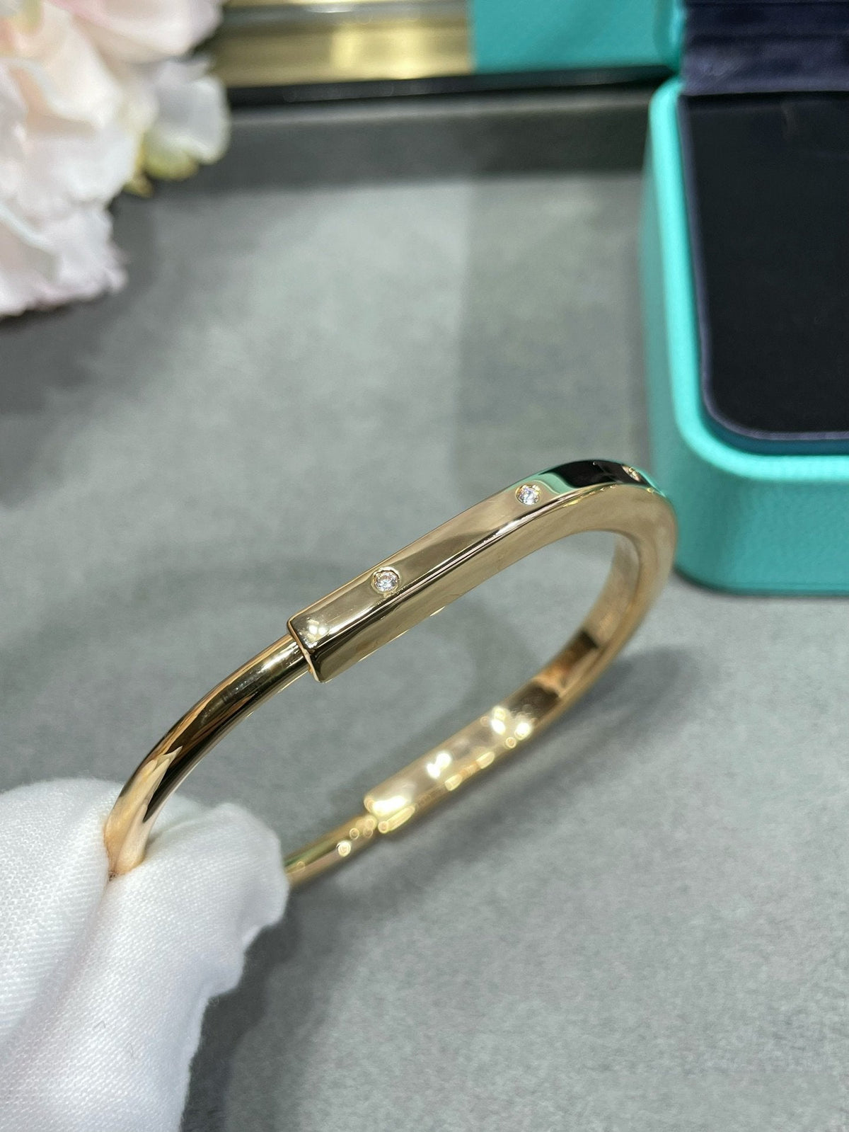 [Marins]LOCK BRACELET 8 DIAMOND