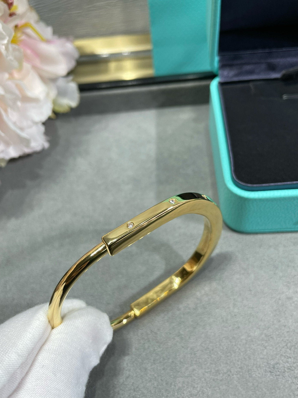 [Marins]LOCK BRACELET 8 DIAMOND