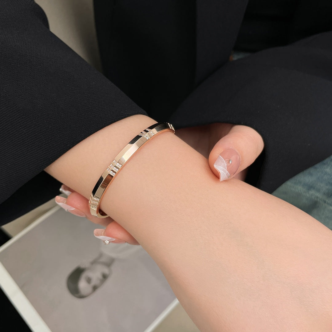 [Marins]ATLAS BRACELET 6MM DIAMOND PINK GOLD