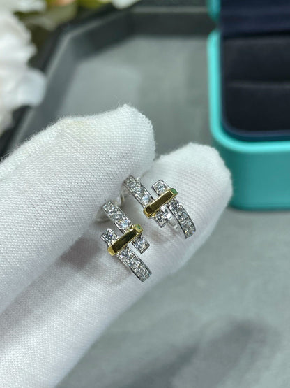 [Marins]EDGE DIAMOND PINK GOLD EARRINGS