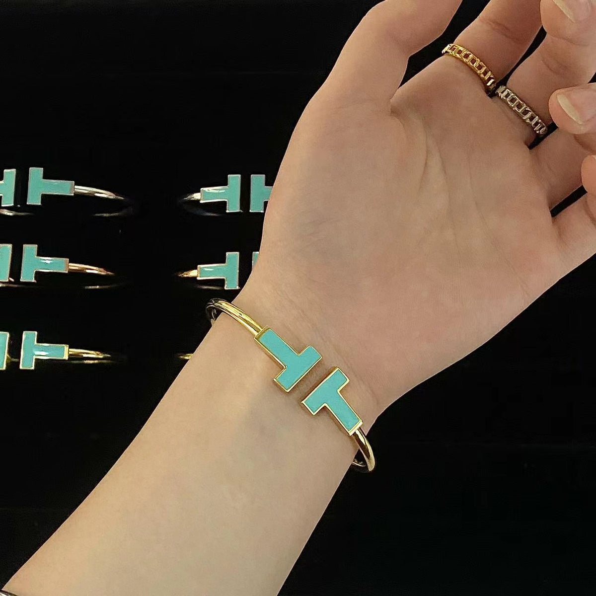 [Marins]T WIDE TURQUOISE OPEN BRACELET