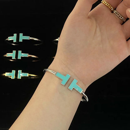 [Marins]T WIDE TURQUOISE OPEN BRACELET