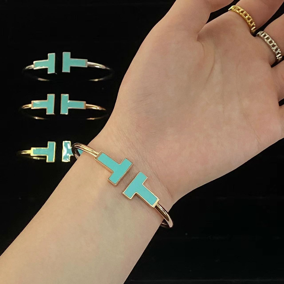 [Marins]T WIDE TURQUOISE OPEN BRACELET