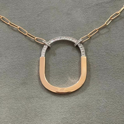 [Marins]LOCK DIAMOND NECKLACE