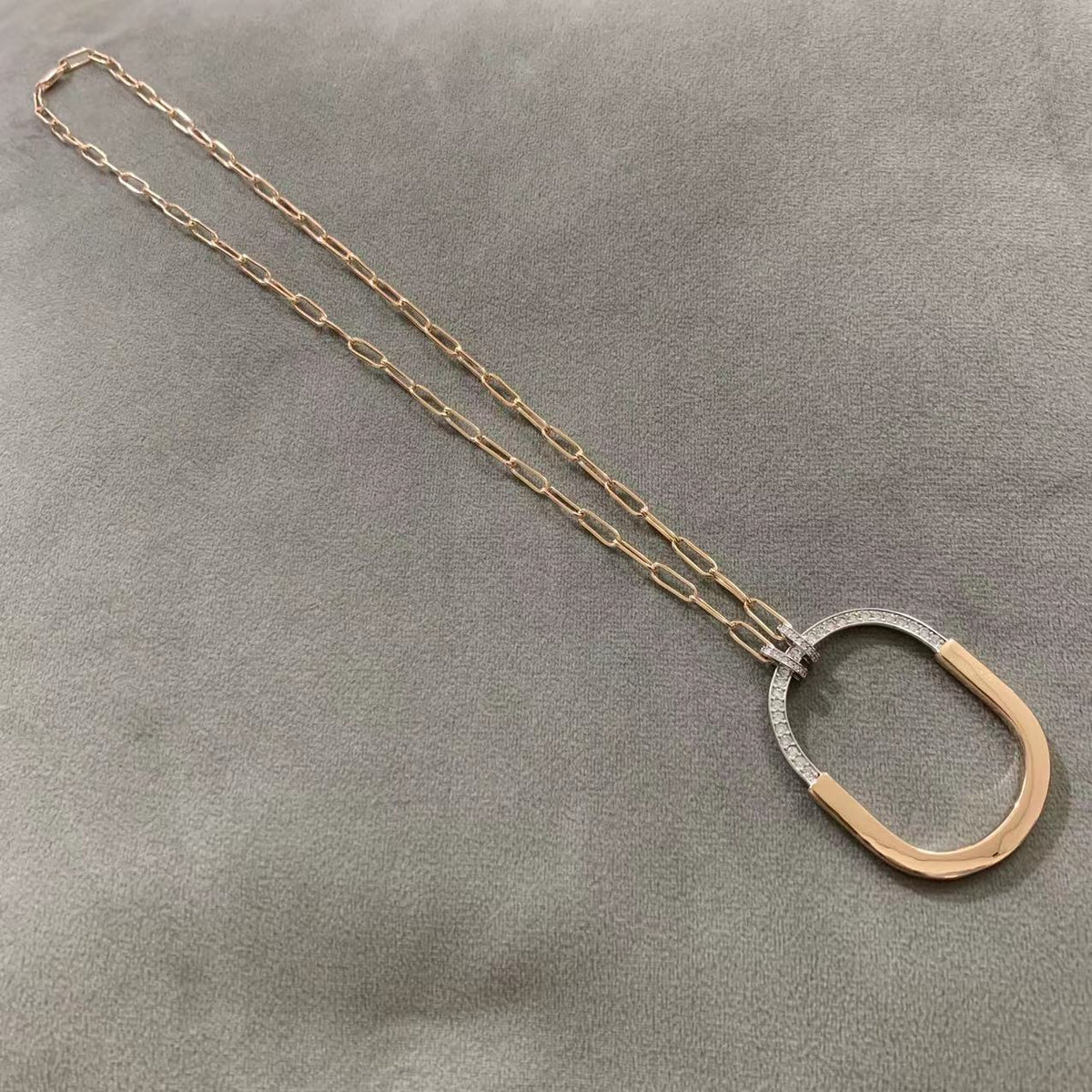 [Marins]LOCK DIAMOND NECKLACE