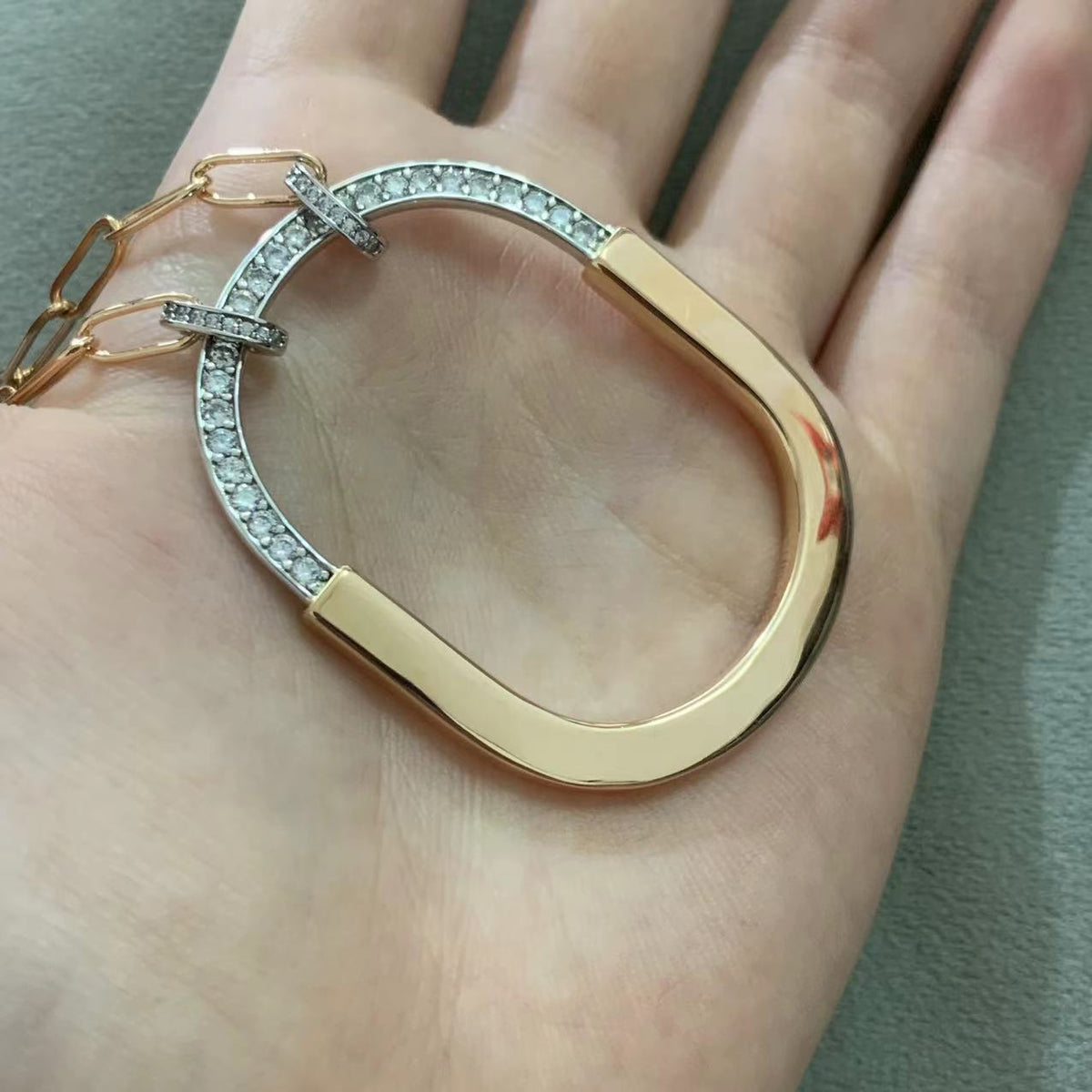 [Marins]LOCK DIAMOND NECKLACE