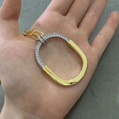[Marins]LOCK DIAMOND NECKLACE