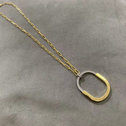 [Marins]LOCK DIAMOND NECKLACE