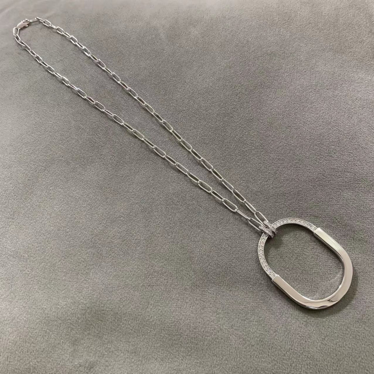 [Marins]LOCK DIAMOND NECKLACE
