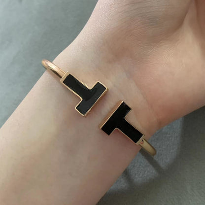 [Marins]T WIDE ONYX OPEN BRACELET