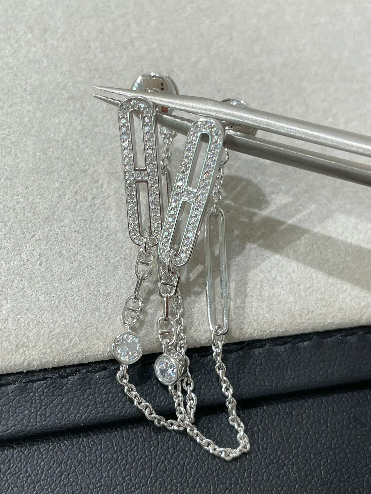 [Marins]CHAINE CHAOS DIAMOND DROP EARRINGS