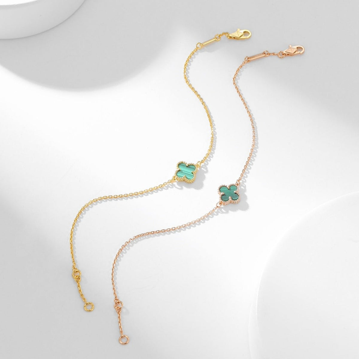 [Marins]CLOVER BRACELET MALACHITE 1 MOTIF