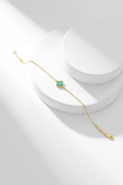 [Marins]CLOVER BRACELET MALACHITE 1 MOTIF