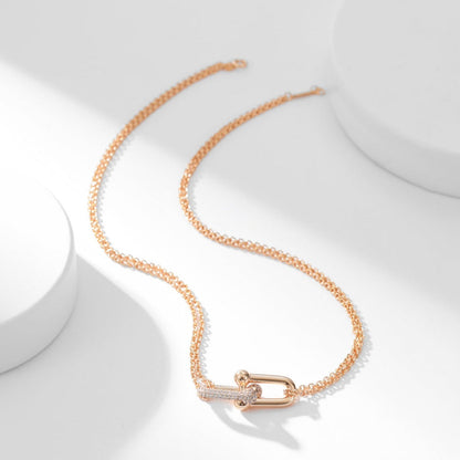[Marins]HARDWEAR DIAMOND PEDANT DOUBLE CHAIN NECKLACE