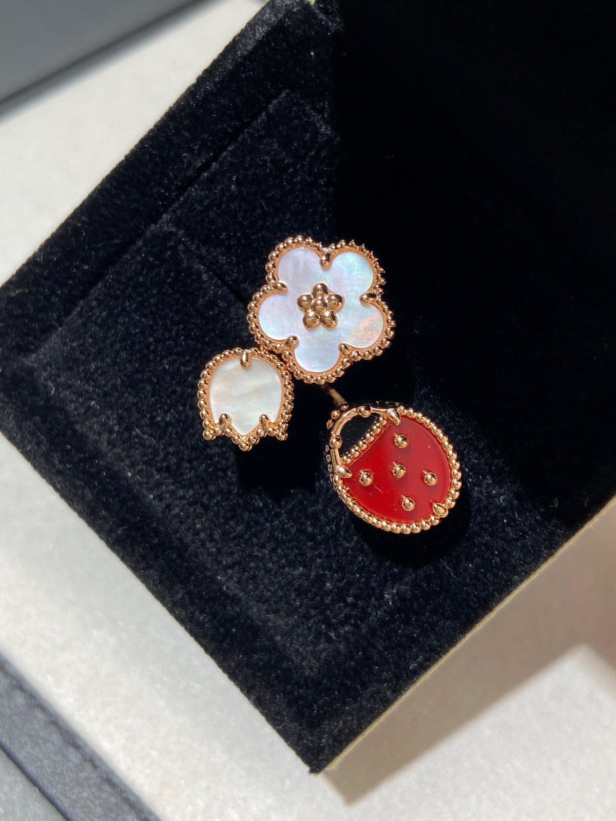 [Marins]LUCKY 3 MOTIF ROSE GOLD RING