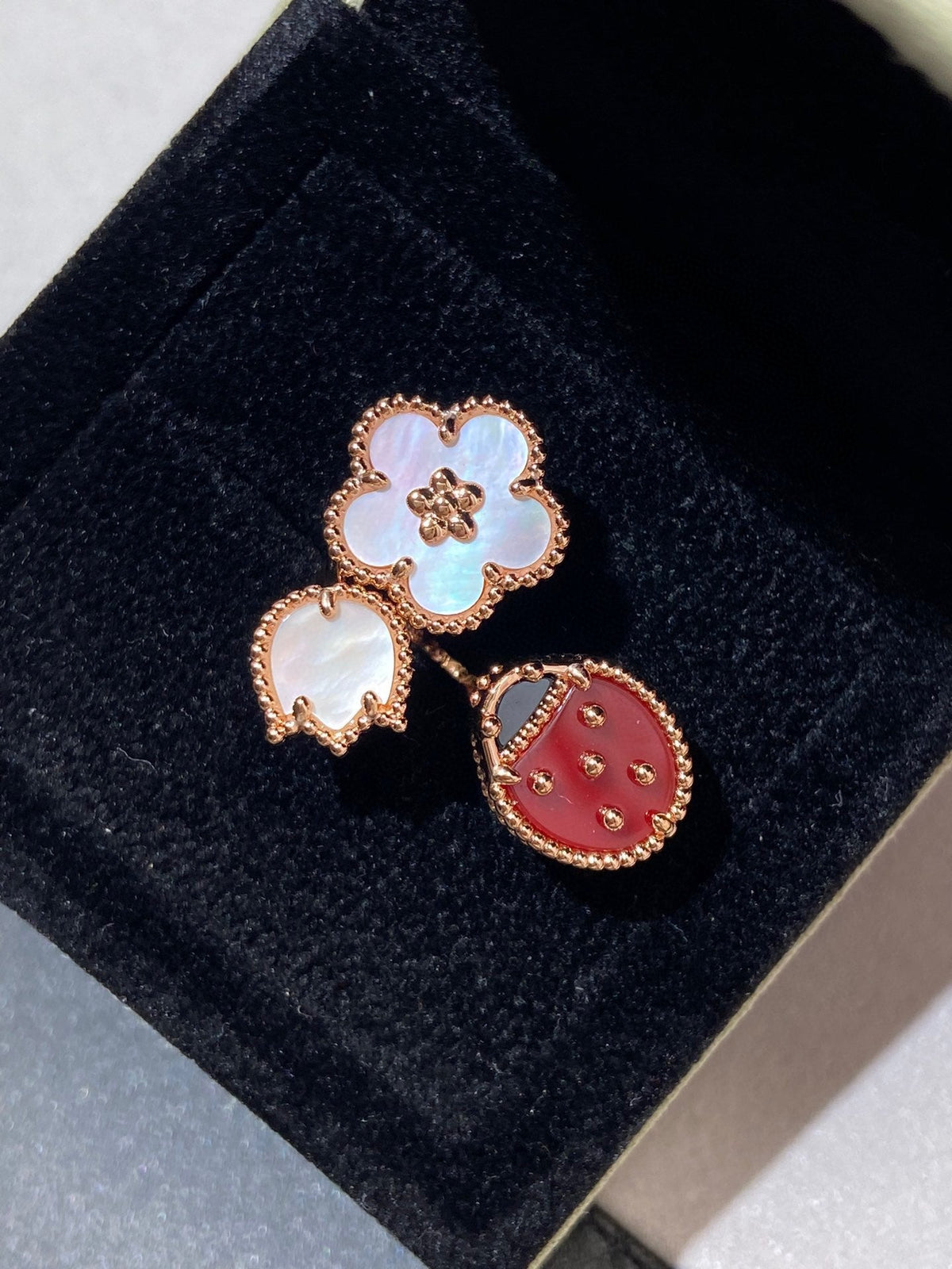 [Marins]LUCKY 3 MOTIF ROSE GOLD RING