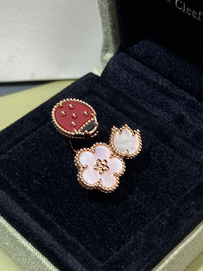 [Marins]LUCKY 3 MOTIF ROSE GOLD RING