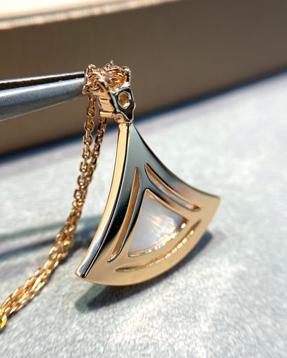 [Marins]DREAM MOP DIAMOND PAVED PINK GOLD NECKLACE