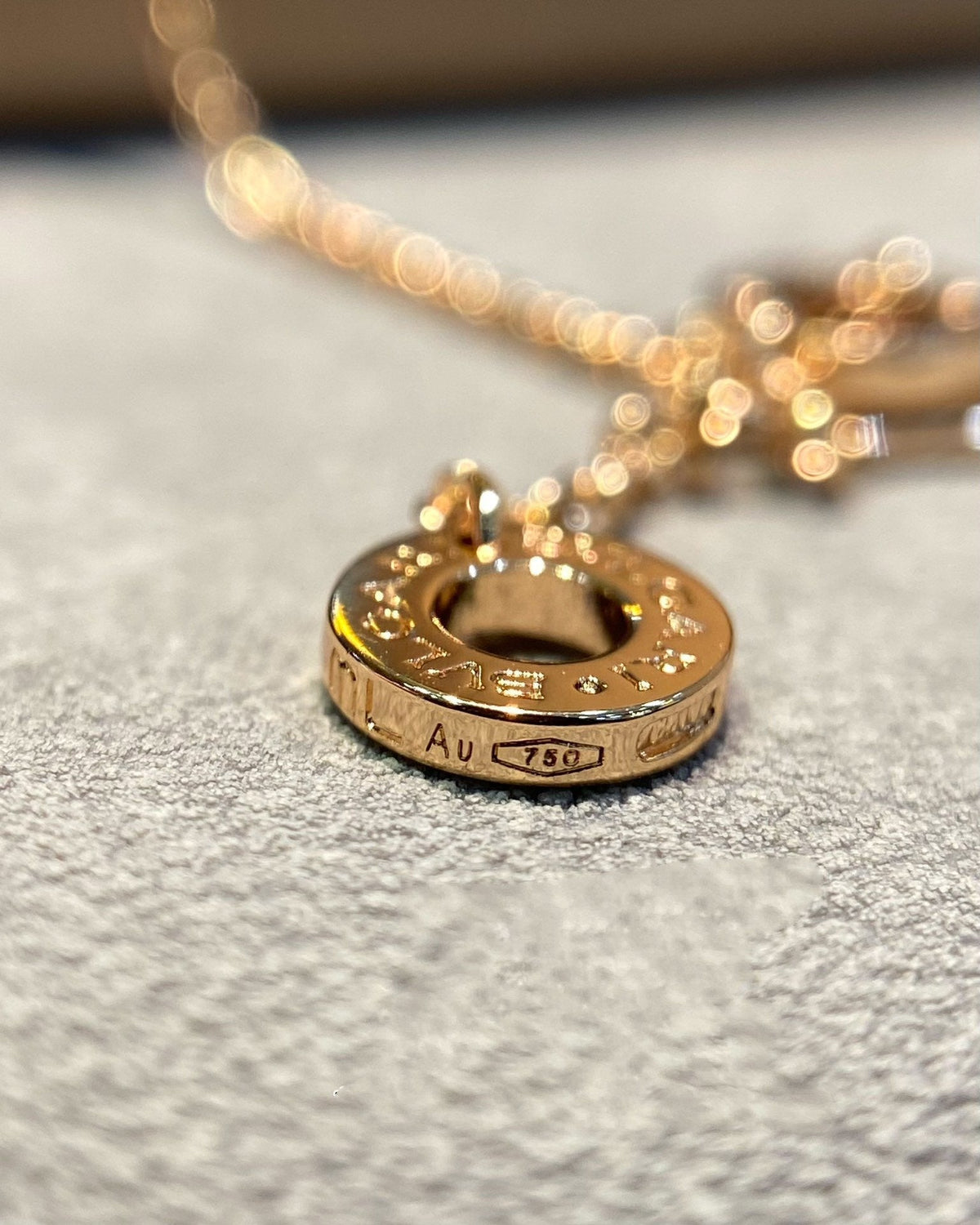 [Marins]DREAM MOP DIAMOND PAVED PINK GOLD NECKLACE