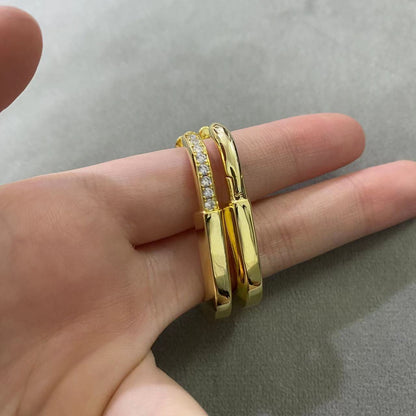 [Marins]LOCK MEDIUM DIAMNOND EARRINGS
